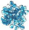 50 10mm Two Tone Crystal & Aqua Glass Heart Beads